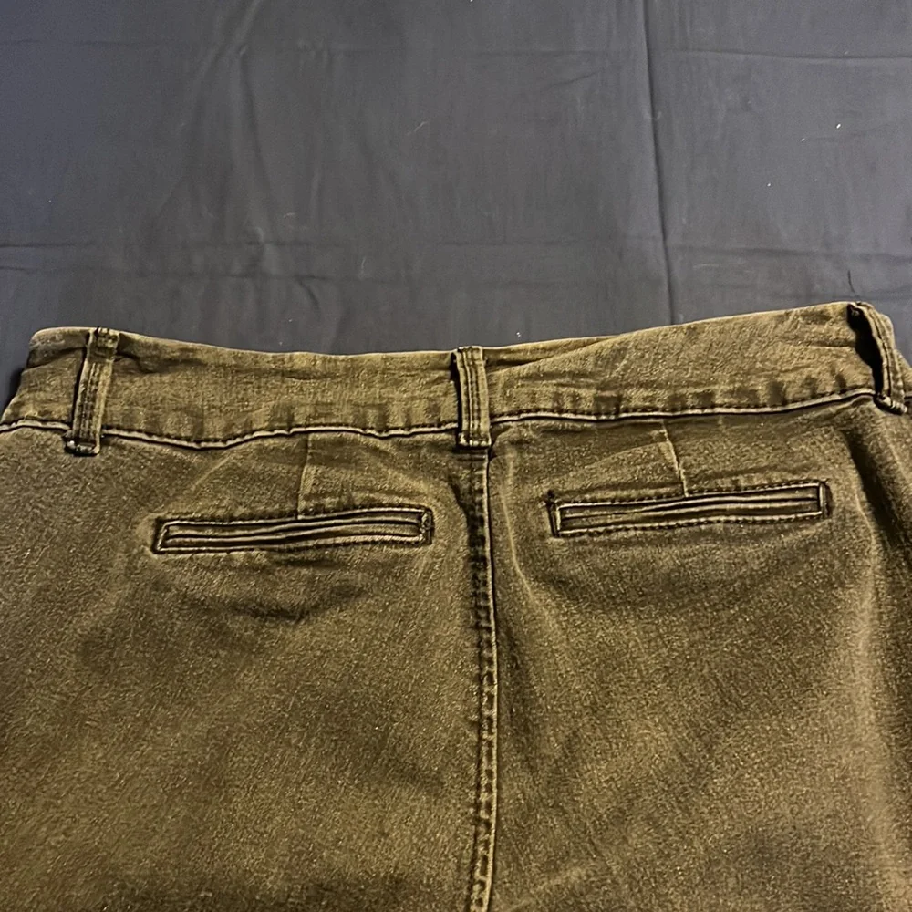 Black denim flare leg jeans. - Picture 4 of 8